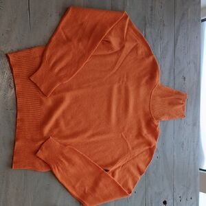 Jax Turtleneck Sweater in Vibrant Orange Cashmere